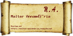 Malter Annamária névjegykártya